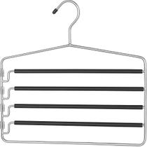 Cabide para calças de braço USTECH de 4 camadas com acolchoamento de espuma, pacote com 2 Cabide para calças de braço USTECH de 4 camadas com acolchoamento de espuma, pacote com 2
