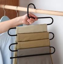Cabide Para Calças Em Inox Com 5 Divisorias Multifuncional