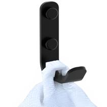 Cabide Para Toalha De Parede Preto Dupla Fixação SF.Plus