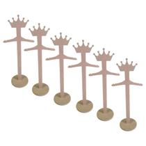 Cabide Pedestal em MDF para Roupa de Boneca 6 Unidades