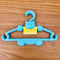 Cabide Pequeno de Gatinho Para Organizar Roupas Calças 3pçs Cor:Azul