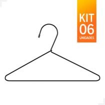 Cabide Pequeno Preto Kit com 6 unidades