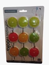 Cabide Plástico para parede gancho c/ 9 pçs