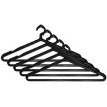 Cabide Plástico Preto Para Pendurar Calças Saias Vestidos