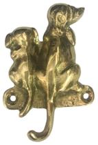 Cabide Porta Chaves Cachorrinhos Em Bronze Um Ganchos - Wilmil