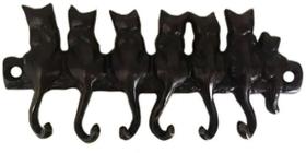 Cabide Porta Chaves Gatinhos Em Bronze Oxidado Decoração Gancho Pendurador Cabide Porta Chaves Gatinhos Em Bronze Oxidado Decoração Gancho Pendurador