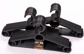 Cabide Preto Adulto Antideslizante Reforçado Kit com 30 Cabides Slin