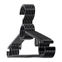 Cabide Preto Adulto de Plástico kit com 50 Cabides Antideslizantes Slin Atacado Cabide Preto Adulto de Plástico kit com 50 Cabides Antideslizantes Slin Atacado