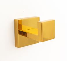 Cabide Quadrado Inox Para Banheiro Dourado