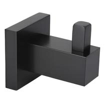 Cabide Quadrado Para Banheiro Dupla Fixação Preto Fosco Black Cabide Quadrado Para Banheiro Dupla Fixação Preto Fosco Black