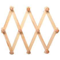 Cabide retrátil de madeira com 10 ganchos