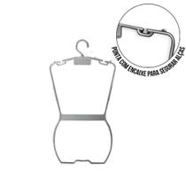 Cabide silhueta prata adulto kit com 50 - Envio Imediato