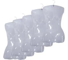 Cabide Silhueta Pvc Adulto Transparente Kit C/ 10 Unidades