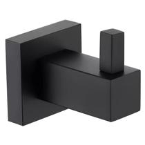 Cabide Simples Porta Toalhas Roupas Gancho Suporte Parede Preto Fosco Metal Premium