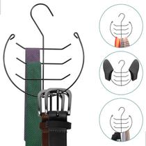Cabide Suporte para Cinto e Gravata Preto