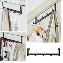 Cabide Suporte Para Porta C/ 5 Ganchos Multiuso preto