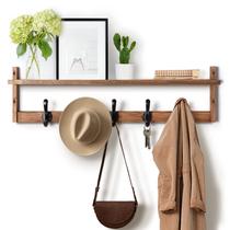 Cabide Tatub para montagem na parede com prateleira 29" com 5 cabides marrom Cabide Tatub para montagem na parede com prateleira 29" com 5 cabides marrom
