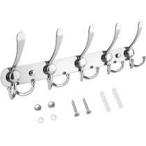 Cabide TICONN montado na parede com cinco ganchos triplos pesados