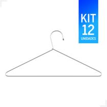 Cabide Tintureiro sem Cava Cromado Kit com 12 unidades Cabide Tintureiro sem Cava Cromado Kit com 12 unidades