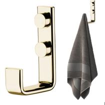 Cabide Toalha para Banheiro Moderno Aço Dourado