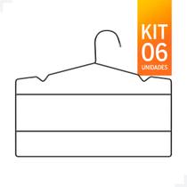 Cabide Triplo Calceiro Preto Kit com 6 unidades