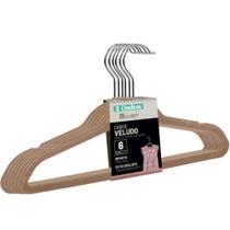 Cabide Veludo Bege Infantil C/6 UNID KIT