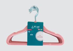 Cabide Veludo Fixel Kids Rosa Kit 10 Pçs 29,5 x 20 cm Cabide Veludo Fixel Kids Rosa Kit 10 Pçs 29,5 x 20 cm