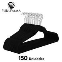 Cabide Veludo PRETO 150 Unidades FUKUYAMA Antideslizante Cabide Veludo PRETO 150 Unidades FUKUYAMA Antideslizante