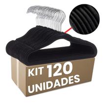 Cabide Veludo Preto Adulto 120 Peças Maxx