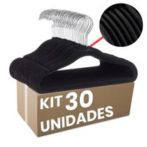 Cabide Veludo Preto Adulto 30 Peças Maxx