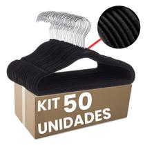 Cabide Veludo Preto Adulto 50 Peças Maxx