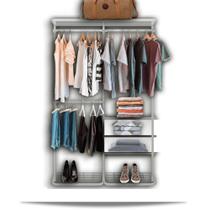 Cabideiro Arara Closet Casal Prateleira Aço Aramado 1,30m