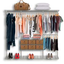 Cabideiro Arara Closet Casal Prateleira Aço Aramado - 2,20m PT Cabideiro Arara Closet Casal Prateleira Aço Aramado - 2,20m PT