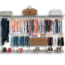 Cabideiro Arara Closet Casal Prateleira Aço Aramado - 3,40m PT