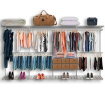 Cabideiro Arara Closet Casal Prateleira Aço Aramado - 3,70m PT