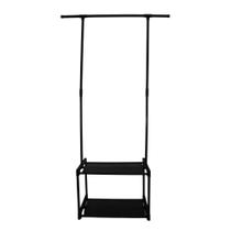 Cabideiro Arara De Roupa 2 Prateleiras Sapateira Organizador