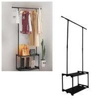 Cabideiro Arara De Roupa 2 Prateleiras Sapateira Organizador Varal Guarda Roupa Quarto Luxo Cabideiro Arara De Roupa 2 Prateleiras Sapateira Organizador Varal Guarda Roupa Quarto Luxo