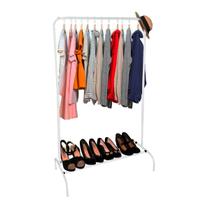 Cabideiro Arara De Roupas Chão Com Sapateira Organizador Multiuso