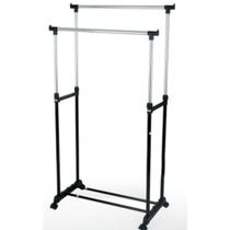 Cabideiro Arara Dupla para Roupas Altura 160cm Ajustável Com Sapateira Clink Cabideiro Arara Dupla para Roupas Altura 160cm Ajustável Com Sapateira Clink