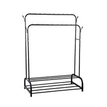 Cabideiro Arara Para Roupas Sapateira e Organizador Multiuso Preto