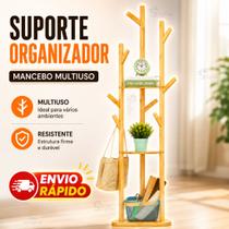 Cabideiro Bambu Chão Arara Roupa Bolsa Decoração Organizador Cabideiro Bambu Chão Arara Roupa Bolsa Decoração Organizador