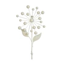 Cabideiro branco flor em metal