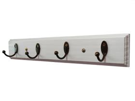 Cabideiro cabide de parede de madeira 4 ganchos médio 1 Peça. Branco.