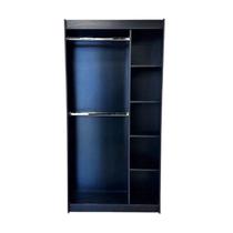 Cabideiro Com Nicho Lateral Modulado 100% Mdf Preto - Suprema Móveis