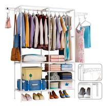 Cabideiro de Chão Desmontável Arara De Roupa Multifuncional Sapateira Portátil Estocasa