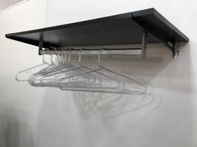 Cabideiro de Mdf Preto 90x40 com Suportes