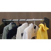 Cabideiro De Parede 80Cm Arara Camiseiro Calceiro Preto Laca Cabideiro De Parede 80Cm Arara Camiseiro Calceiro Preto Laca