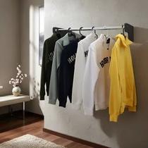 Cabideiro De Parede 90 cm Arara Camiseiro Calceiro Preto Laca