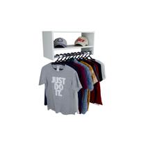 Cabideiro De Parede Arara Em Mdf Branco Com Nicho 60cm