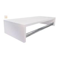 Cabideiro De Parede Arara Para Lojas E Quarto Mdf Branco